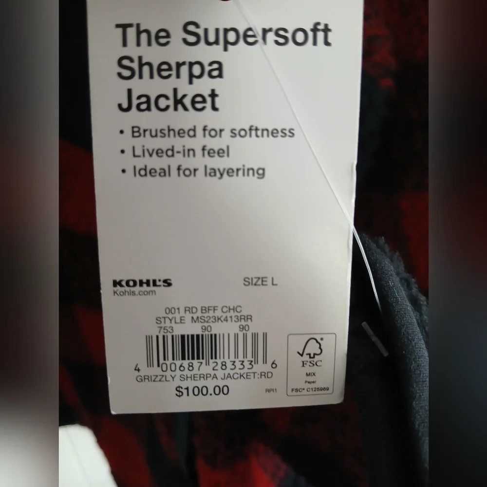 Sonoma The Supersoft Sherpa Jacket size L - Picture 9 of 9